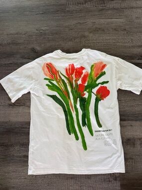 Topshop Cream Oversized Crewneck Tee XS